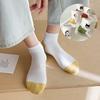 5 Pairs of Women's Pure Color Spring Summer Thin Embroidered Short Tube Boat Socks