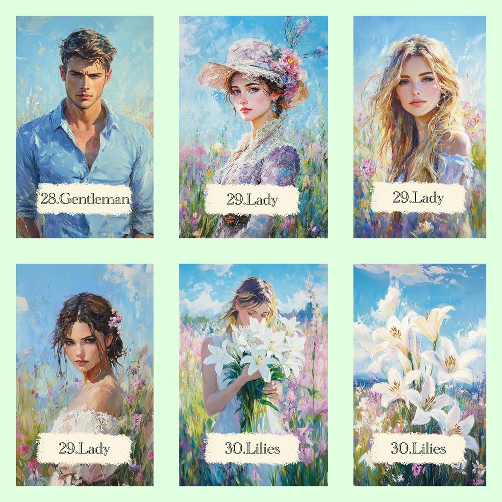 [Authentic] Impressionism Lenormand Cards - 50 cards with Japanese keyword cards and drawstring pouch. Suitable for beginners. (Museumuse)