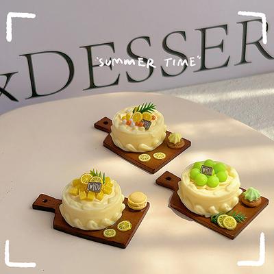 Miniatur-Geburtstagstorte, Lebensmittelmodell, Diy-Wohnaccessoires, Puppenhaus-Dekoration