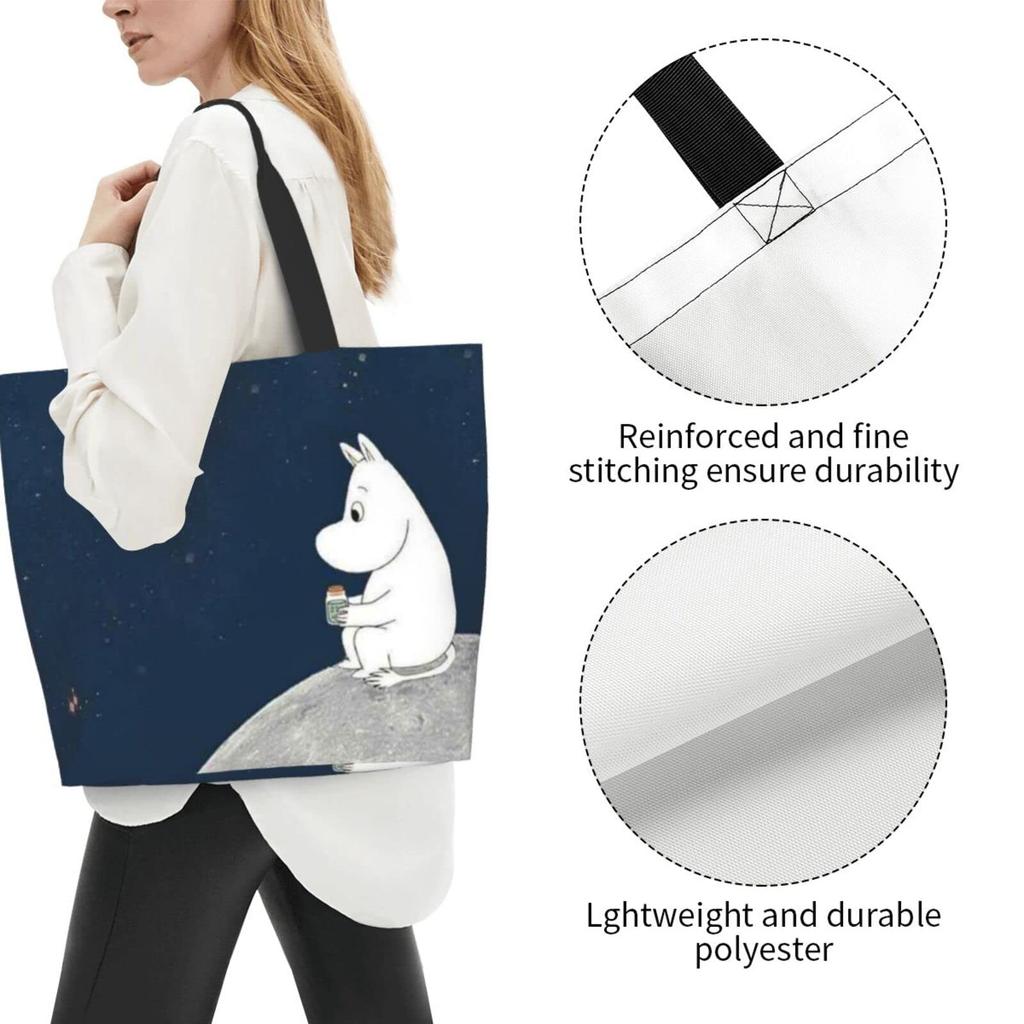 JMI Mumin Tote Stor Brun Lättviktig och 50 cm Bred x 40 cm 15 cm Tjock Väska, Kapacitet, Dam, Polyester, Hållbar, Hög,