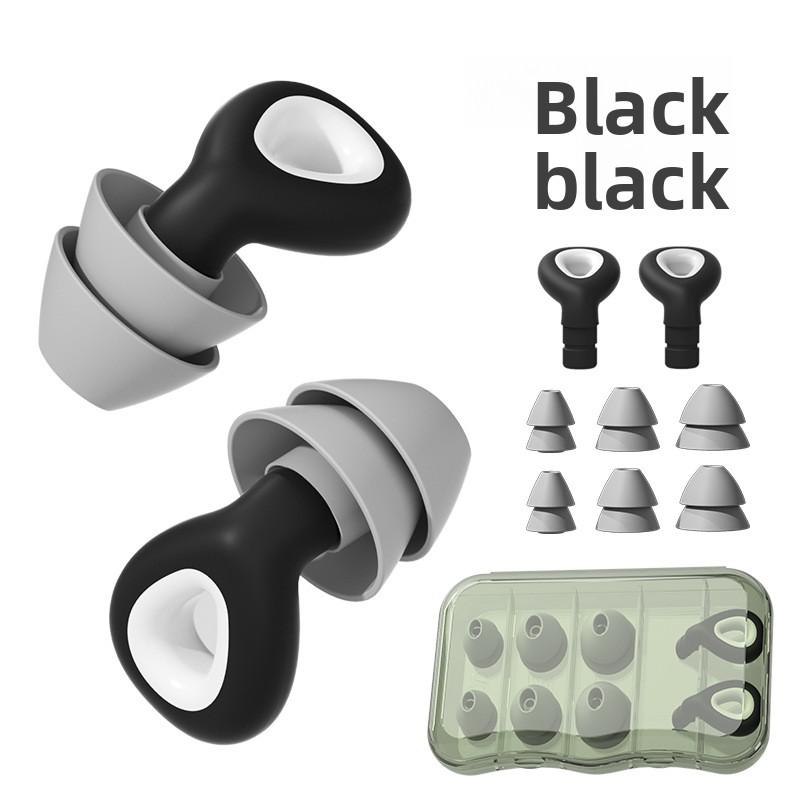 Silicone Earplugs Noise Reduction Sound Insulation Multi Layer Waterproof Sleep Silent Reusable Travel Universal