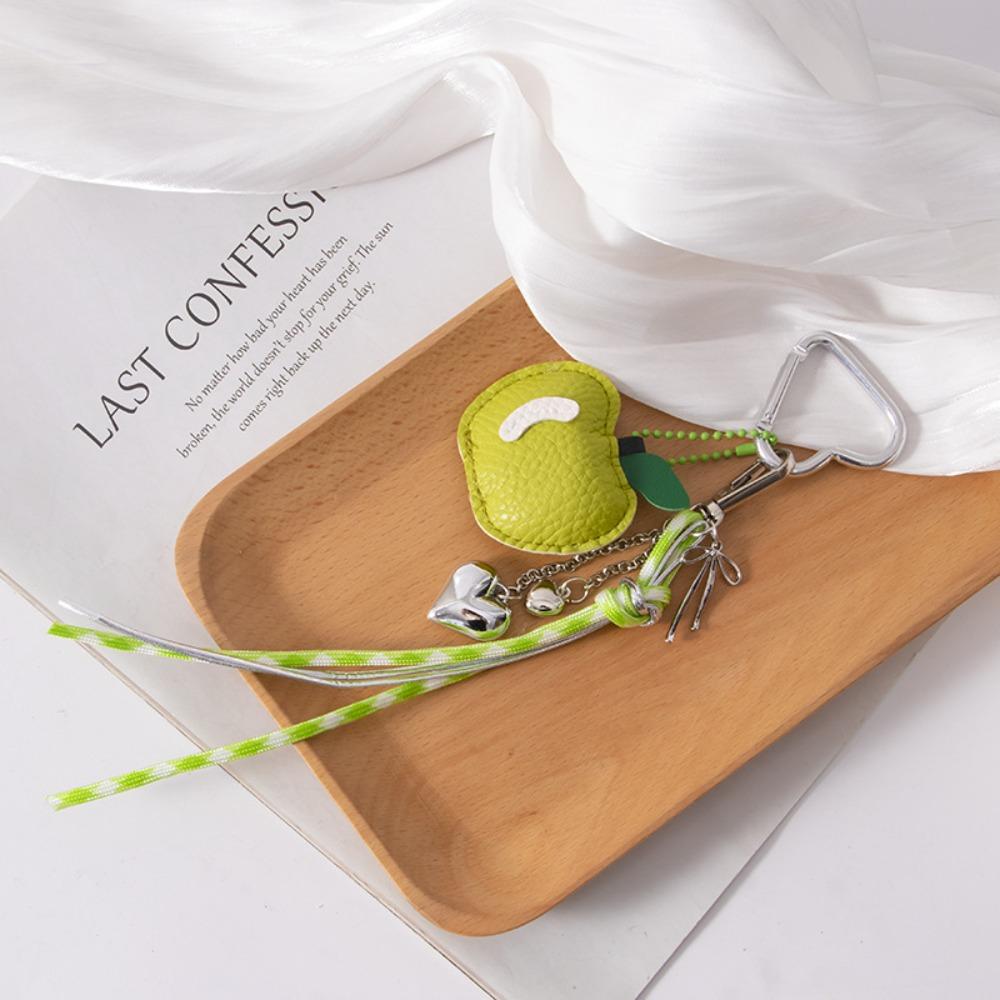PU Leather Fruit Handmade Keychain Heart Braided Rope Car Keyrings  Girls Couple Girlfriends