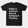 Asian Size Men Print T-shirt Outsiders Names White No-Cut Heat Transfer Print Cotton Tshirt