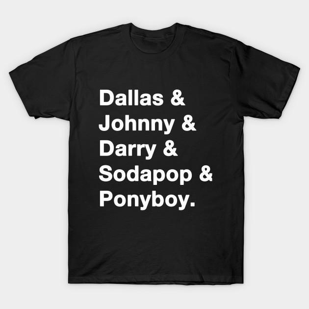 

Men Black Print T-shirt Outsiders Names White No-Cut Transfer Paper Print Cotton Tshirt S