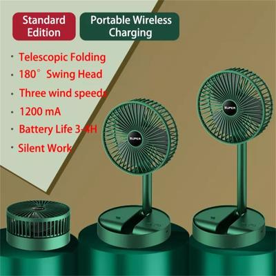 El Tipi Mini Fan USB Şarjlı 3 Kademeli Ayarlanabilir Teleskopik Katlanabilir 2000mAh Yüksek Kapasiteli Pil