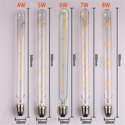 Vintage 2700K  LED Tubular Bulb 5W 6W 8W T300 Long Tube Edison Led Filament Bulb for Replacement Incandescent Decor Lamp