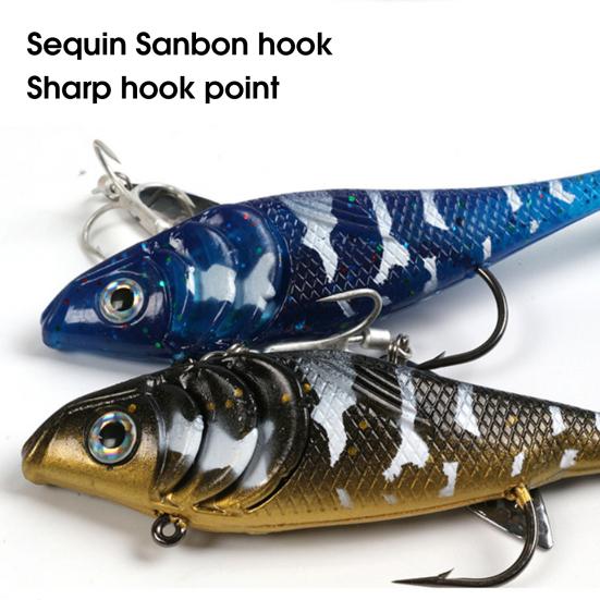 7/23/42g Fishing Soft Bait Life-like Tempting Vivid Simulation Fish Shape Treble Hooks Soft