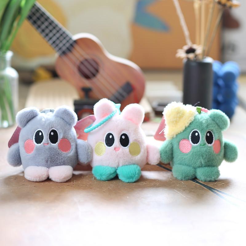 Cute Adorable Big-eyed Kirby Plush Toy Keychain Soft Short Plush Green Grey Pink