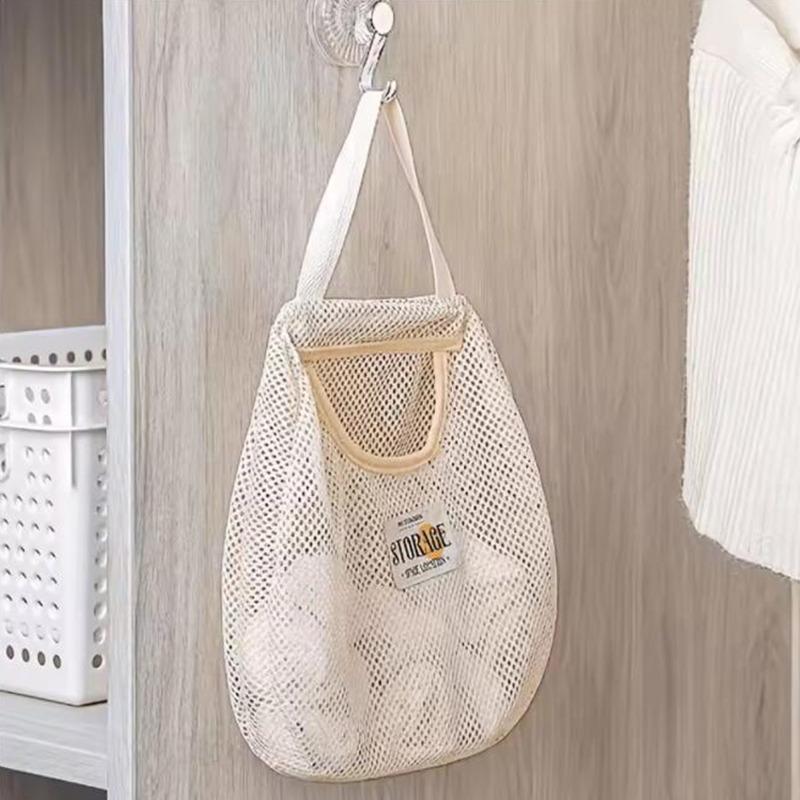Wall-Mounted Mesh Bag for Underwear Socks Personal Hanging Basket Multi Purpose Space Saving Kitchen Fruit Vegetable Pouch