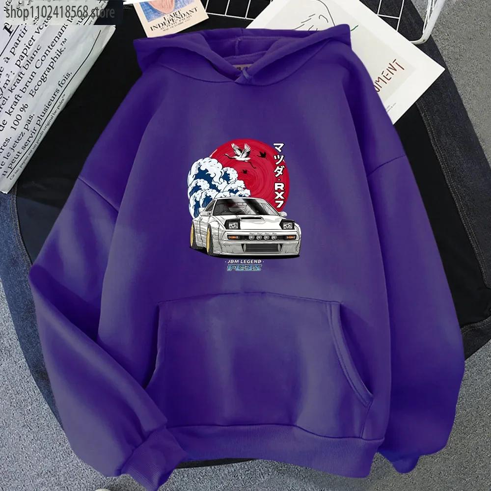 

Худи Initial D Мужские с длинным рукавом Уличная одежда для Nippon JDM Mazda RX-7 Turbo Свитшоты с круглым вырезом Топы Y2k Оверсайз 3XL