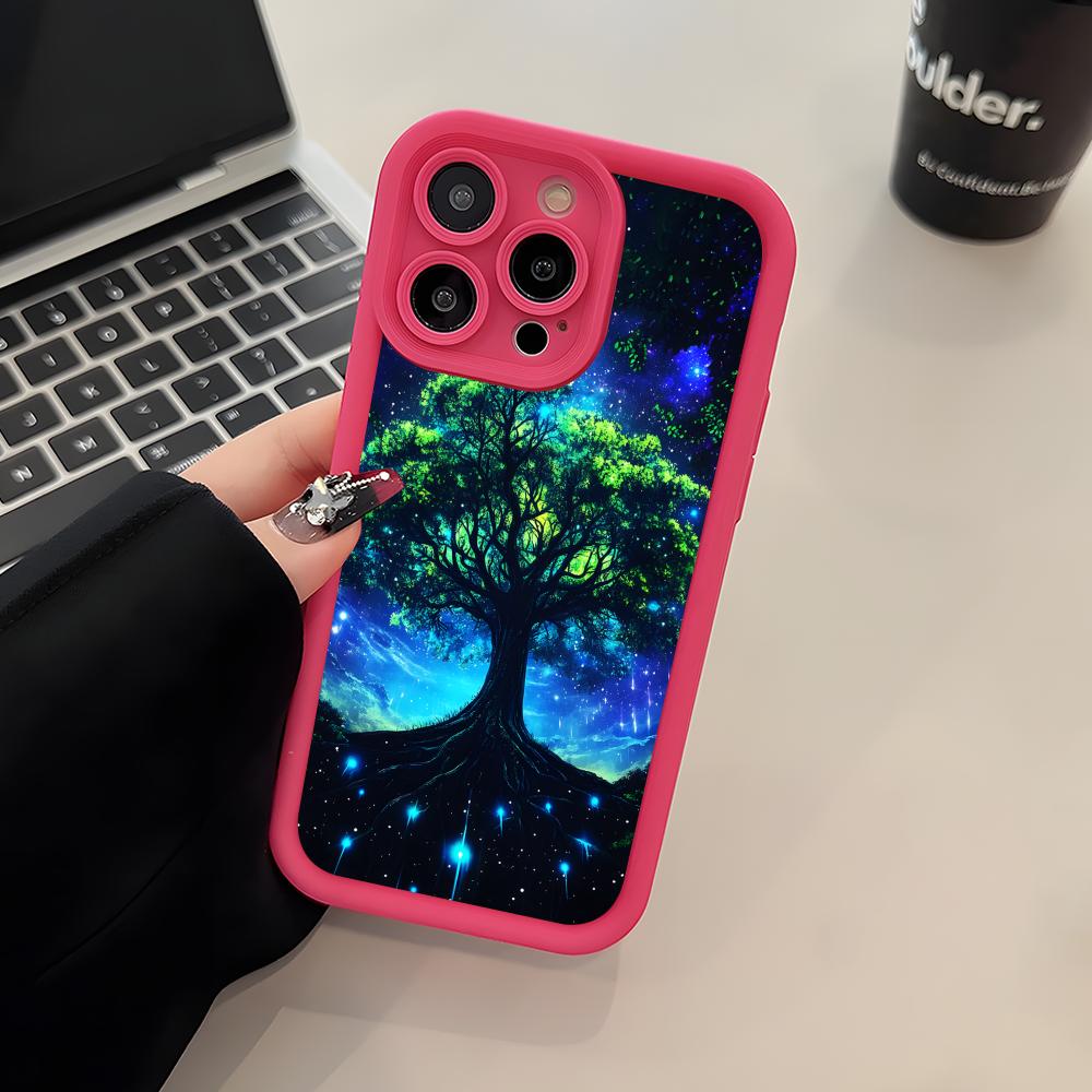 World Life Tree Mobile Phone Case for iPhone 17 16 15 14 13 12 11 Air Pro Max Plus Thicken TPU Colorful Cover Cover Cellphones