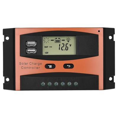 30A 50V Dual USB LCD Display Smart PWM Solar Panel Charge Controller IP32 Waterproof