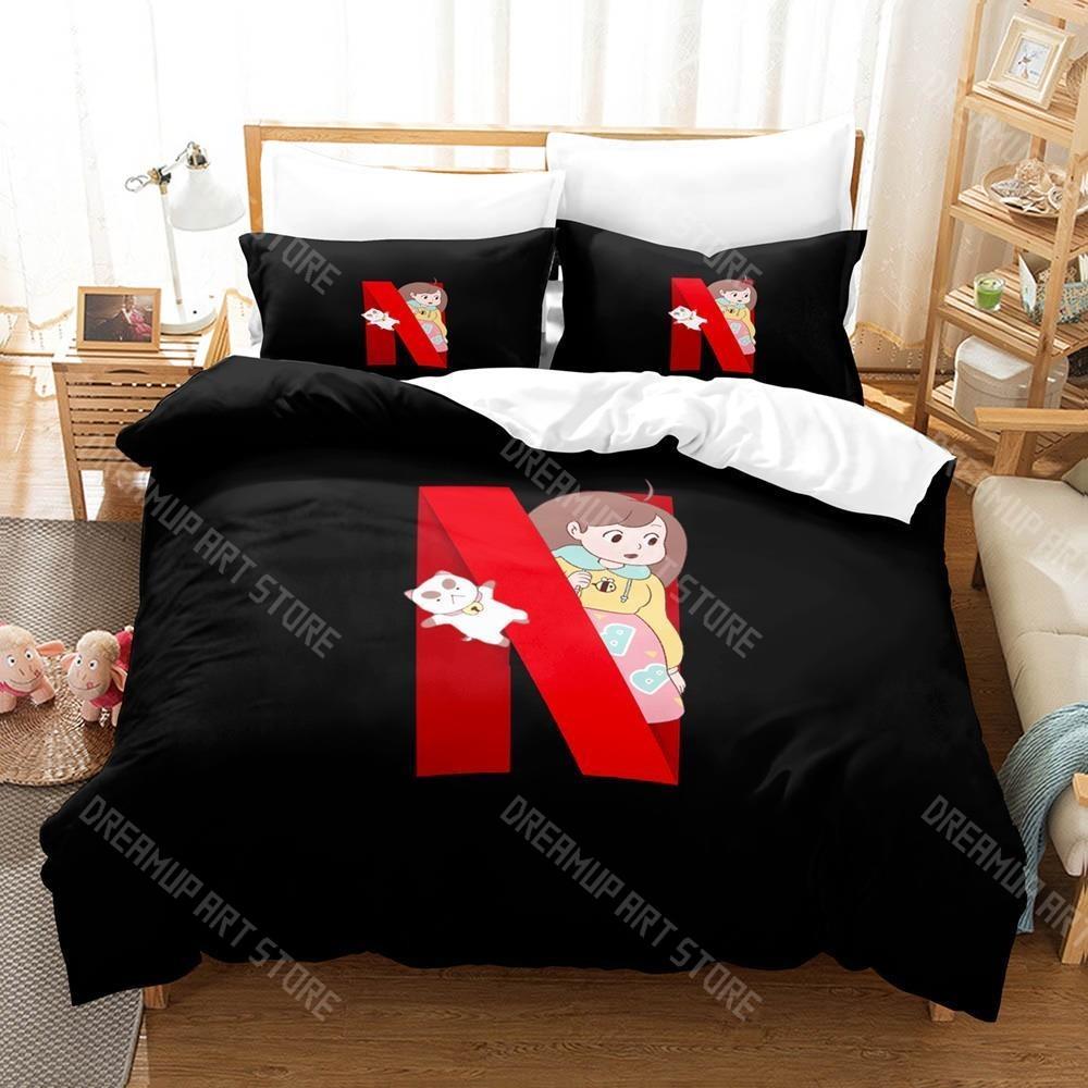 3D Printed Bee And Puppycat Bedding Set for Boys Girls Duvet Cover Pillowcase Included Twin Queen King Full Single Double Sizes