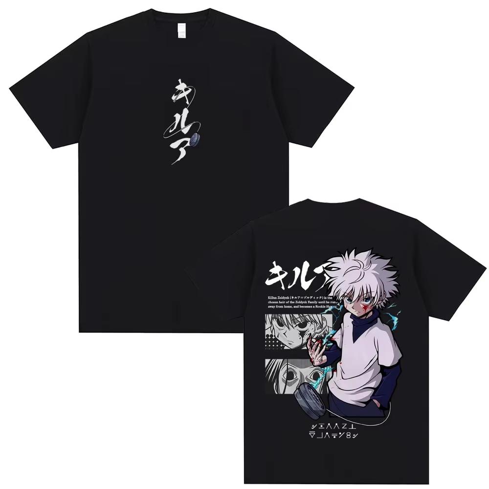 

2026 Anime Hunter X Hunter Tshirt Killua Zoldyck Graphic Tshirts Unisex Women Casual Vintage Cotton Tee Shirt Unisexs T Shirts S