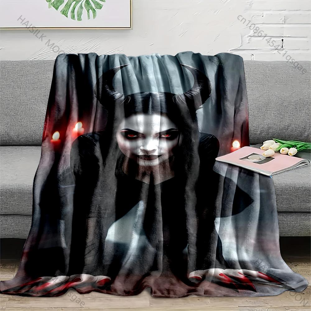 

Multiple sizes Black outfit red nails candles Blanket Suitable for Home Bedroom Sofa Travel Camping Blanket Various Sizes Gifts 75x100cm
