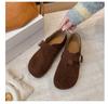All-inclusive Birkenstocks women's autumn 2025 new belt buckle flat-soled single shoes light and comfortable loafers Doudou shoes