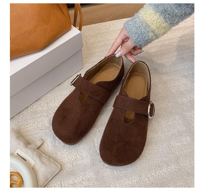 All-inclusive Birkenstocks women's autumn 2025 new belt buckle flat-soled single shoes light and comfortable loafers Doudou shoes