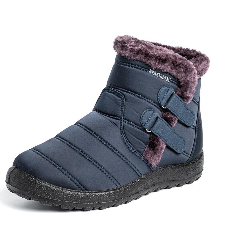 Damen Schneestiefel Winter Fell Innen Knöchelstiefel Damen Verdicken Plüsch Wasserdicht Slip On Lässig Baumwollgefüttert Damenschuhe WSH4163