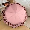 1PC Pink Leopard Print Umbrella-8-Rib Reinforced, Automatic Open, Lightweight & Durable, Cute Fashion Accessory for Outdoor-T147