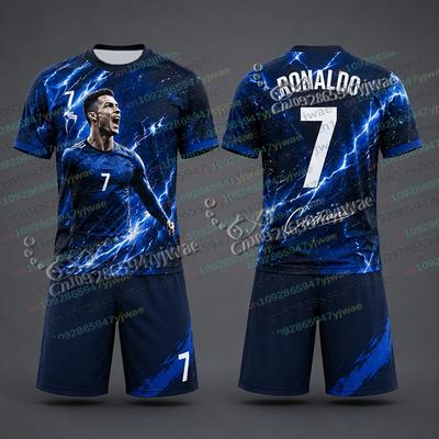 2026 Special Edition No.7 Fans Football Jersey 2 Piece Set Sportwear Summer Breathable Casual Kids Tshirt Shorts Set