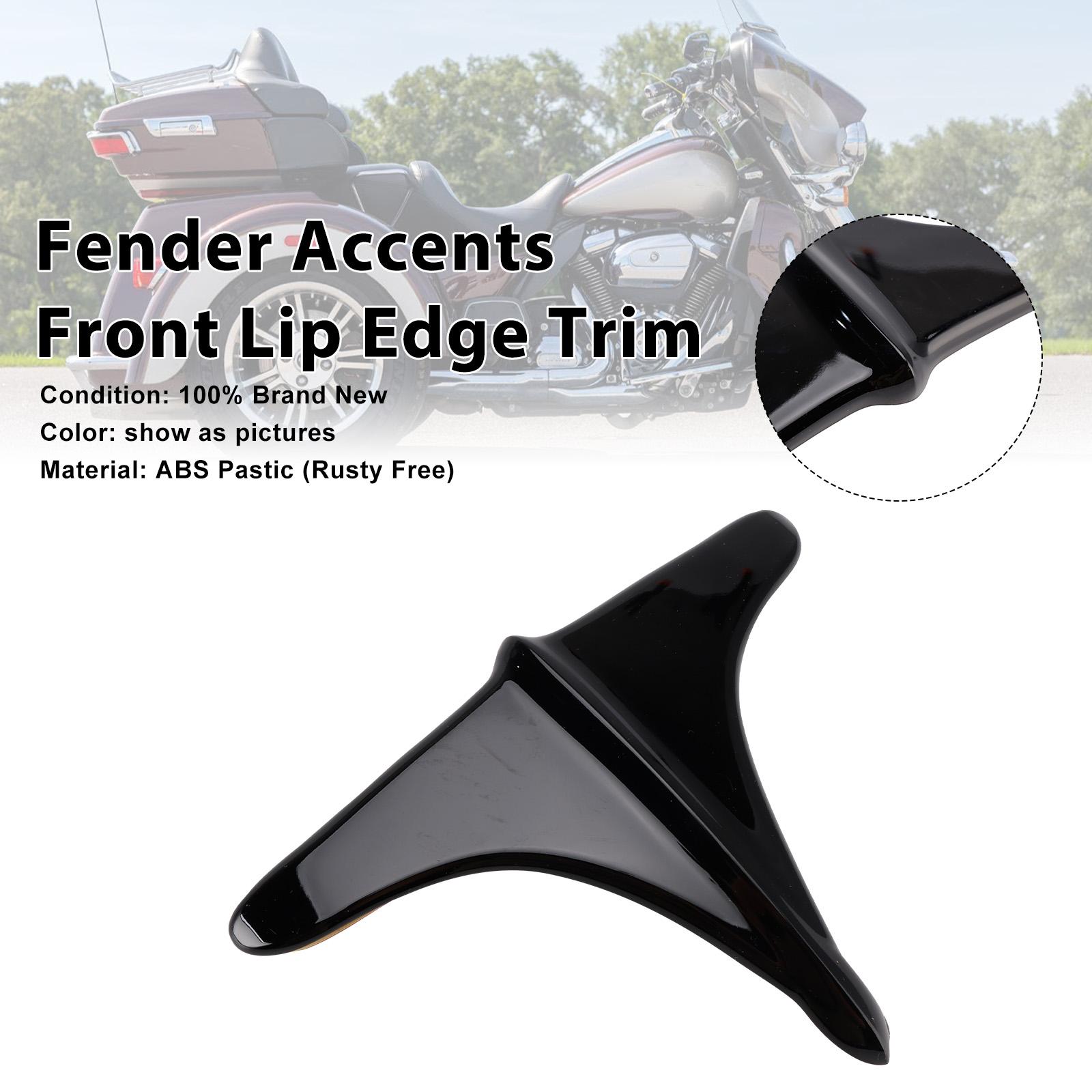 ABS Rear Fender Accents Front Edge Trim For Street Tri Glide 2009-2023 Black