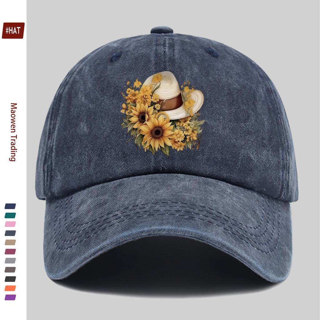 Pc Sunflower Print Baseball Cap Casual Printed Design Sun Hat Party Decor Hat MultiColor Optional Home Leisure Decor Hat