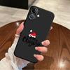 Case for iPhone XR 17Air 15 16 14 Plus XS Max 7 8 13 12 11 17 Pro Max Black Soft Phone Cover Christmas Hat Cute