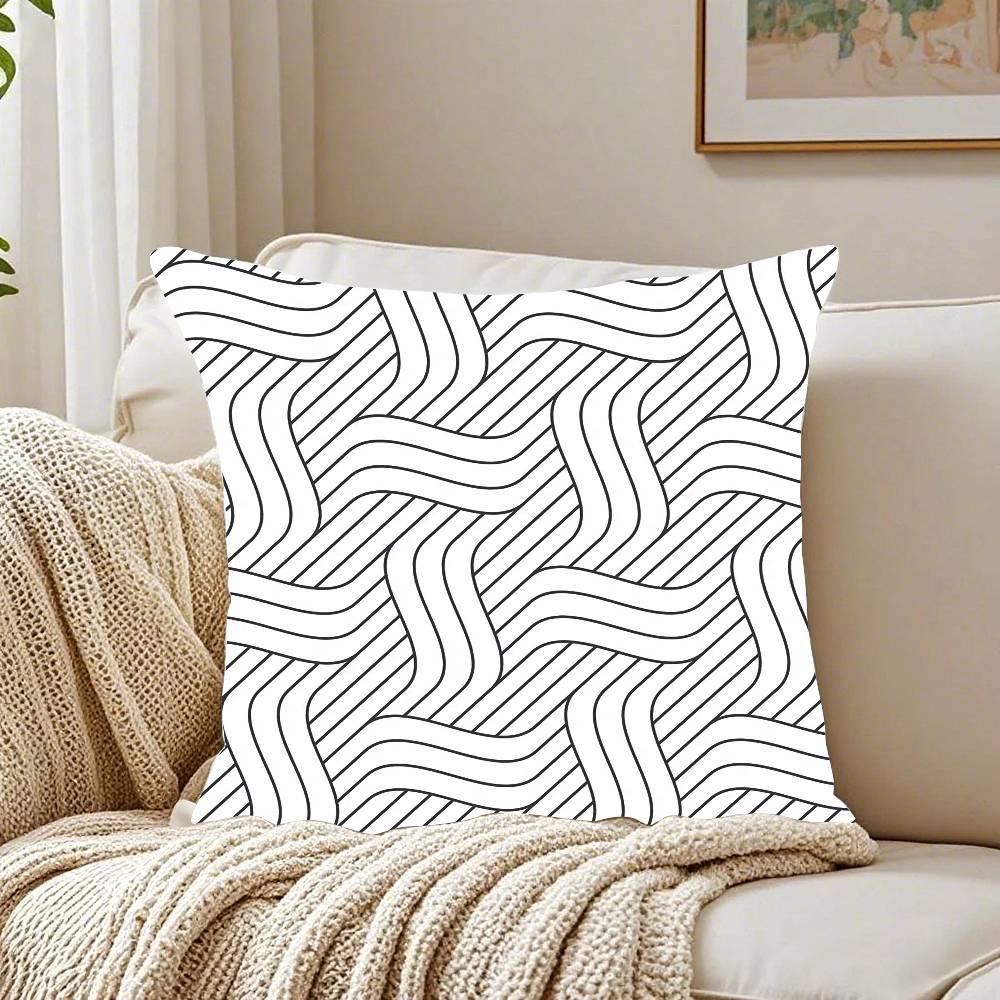 Home Decor Abstract Geometric Pattern Throw Pillow Covers Pattern Cushion Cover Suitable For Sofa Bedroom Car Pillow Cover