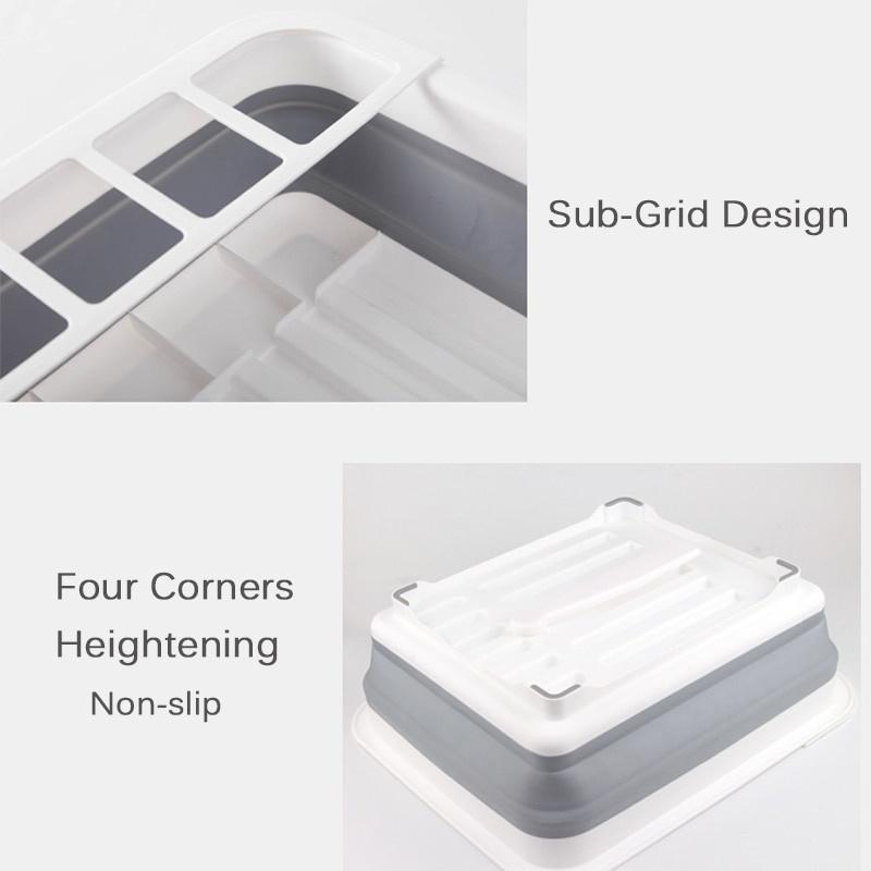 New Foldable Dish Rack Kitchen Storage Holder Drainer Bowl Tableware Plate Portable Drying Rack Home Shelf Dinnerware Organizer