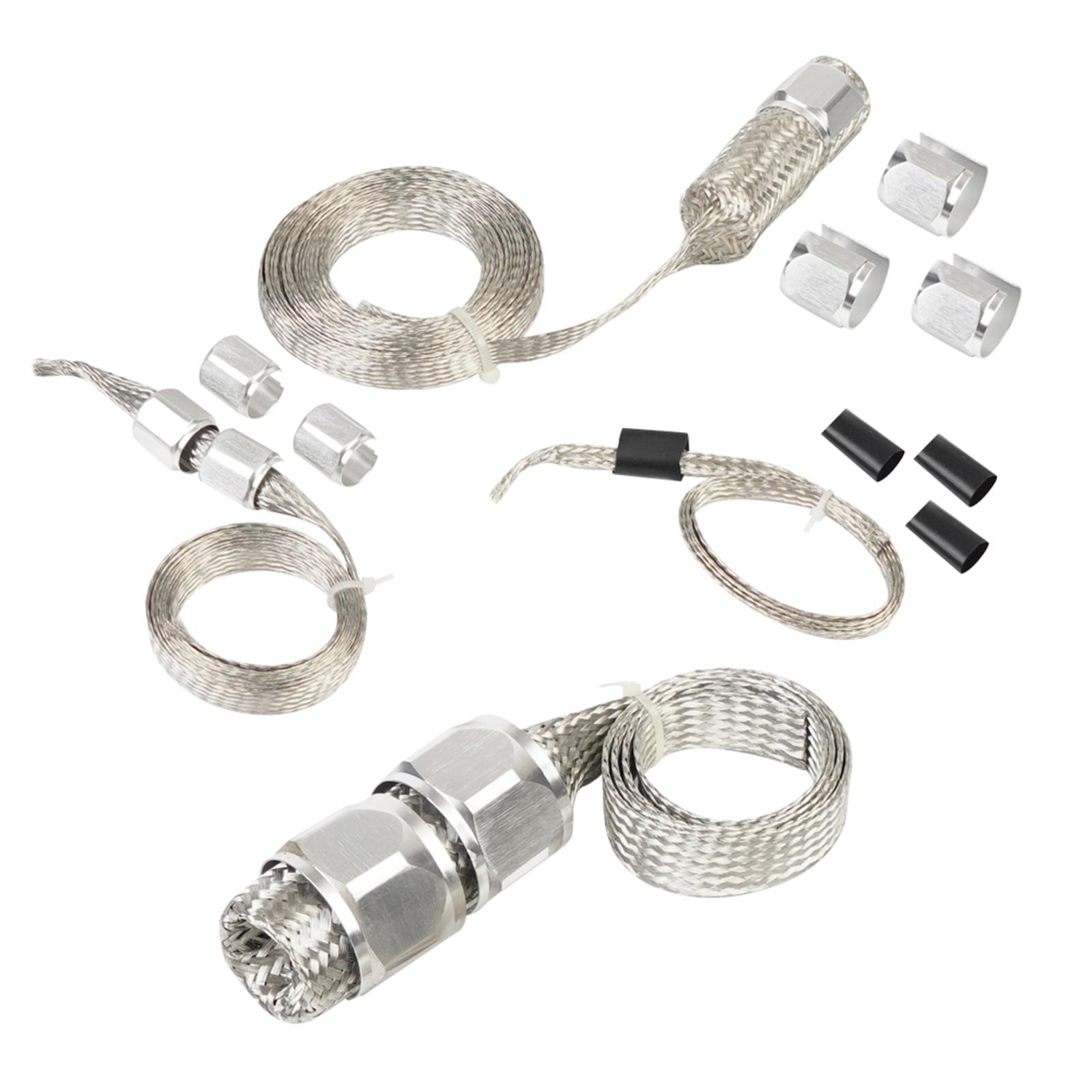 

Braided Hose Sleeve Kit 8092 High Performance Easy to Install Vacuum Fuel Line Radiator Heater Hose Sleeve Replace Parts серебряный