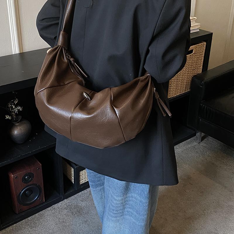 PU Hobo Bag for Women with Soft Curved Design Adjustable Strap