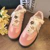 New Pearl Crystal Bow Charms for Sneakers - DIY Hand Woven Flower Shoe Laces with Colorful Love Buckle Decorations for Girls
