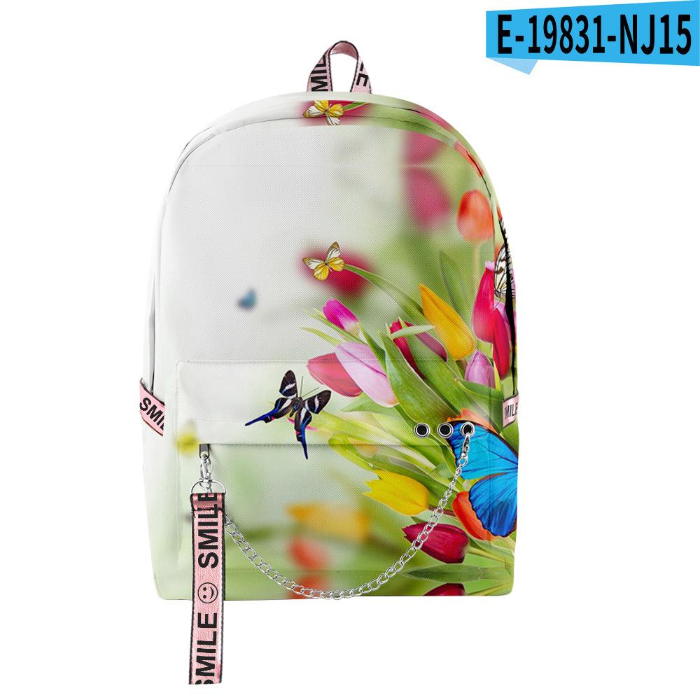 Cartoon Youthful School Bags Unisex Funny Butterfly Travel Bags 3D Print Oxford Waterproof Notebook Shoulder Backpacks