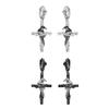 Gothic Crosses Crow Punk Earrings Edgy Dark Jewelry Unique Design Ear Studs Alloy Sophisticated Ear Jewelry for Women