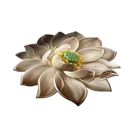 Lotus Flower Shaped Rug 3D Visual Effect Lotus Carpet Absorbent Area Rug with Non-Slip Backing for Bedroom Living Room Bathroom Kitchen