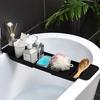 Bathtub Rack Retractable Bathroom Bathtub Tray Shower Rack Plastic Bathtub Rack Towel Bookshelf Storage Rack Accessories