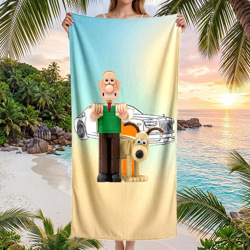 Großes Strandtuch Schnelltrocknendes Saugfähiges Handtuch Für Strand InnenbereichWallace & Gromit