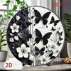 Metal Poster Butterfly Flower Wall Art, Self Adhesive Tin Sign for Room Decor