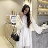 Womens Oversized Crochet Knit Cardigan With V-Neck Loose Fit Long Sleeve Lightweight Mohair Blend Open Front Sweater