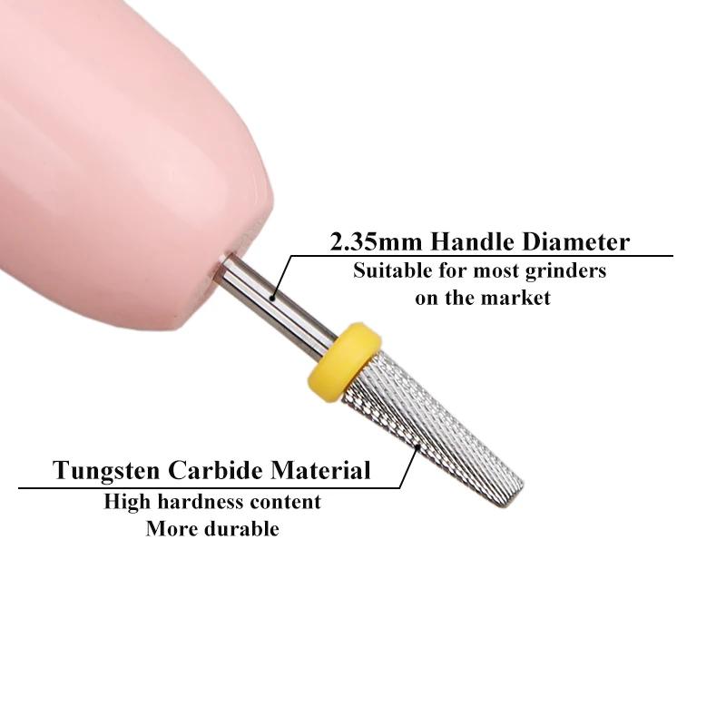 5 In 1 Tungsten Steel Nail Drill Bit For Manicure Gel Polish Remover Cutter Bits Electric Pedicure Tool