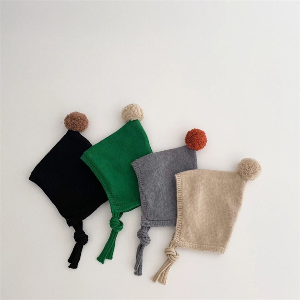 Knit Ear Protection Caps Thickned Toddler Bonnet Cap Fashion Pom Baby Hat