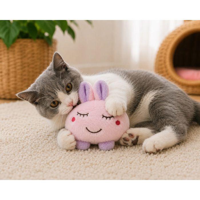 Jouet pour chat - EDEN - Oko Lapin - Cataire - Grelot intégré - Peluche polyester doux