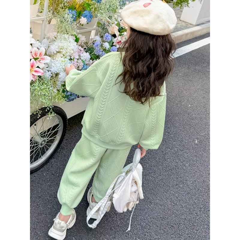 Girls Flower Print Sweatshirt and Pants Outfit 2 Piece Set Long Sleeve Casual Tracksuit for Toddler Kids Spring Autumn Clothing