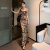 Super Good-looking Waist Suspender Skirt Vacation Style Lace Lace Floral Dress Summer Backless A-word Long Dress