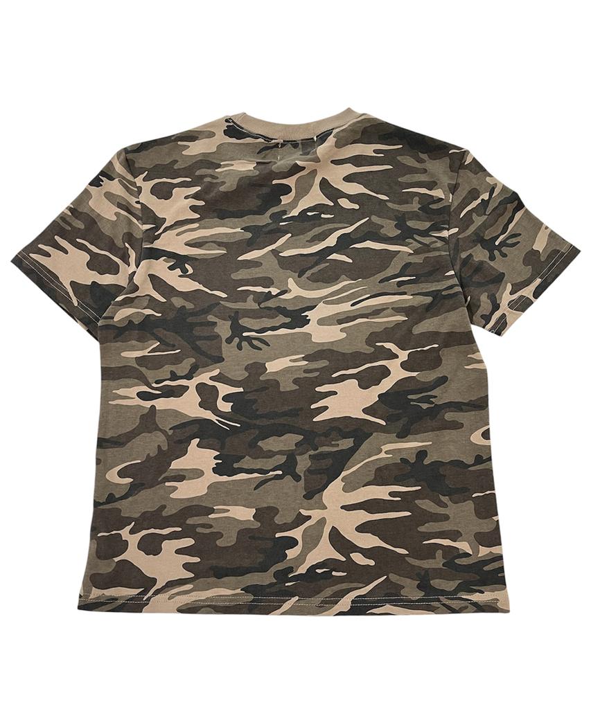 SK8ER ROCK Street Tax Camouflage T-Shirt ((Beige))