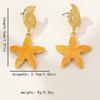 Fashion Childlike Ocean Starfish Conch Earrings Beach Vacation Wind Metal Color Women's Earrings