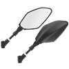 Pair Motorcycle Rearview Mirrors Universal ABS Black Housing with Mounting Bolts and Caps