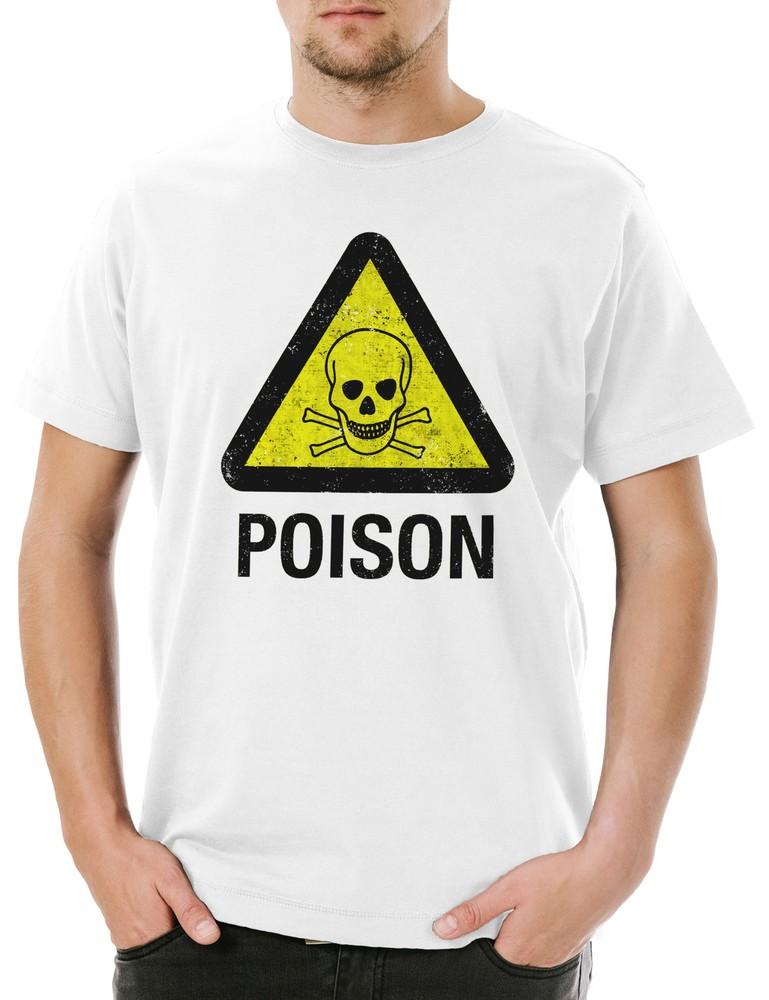 Caution Poison Vintage Logo Sign Men's T-Shirt Poison Corrosive Toxic Sign