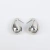 Exaggerated 3D Silver Water Drop Stud Earrings with S925 Silver Needle - Simple, Smooth, Irregular Design for Women