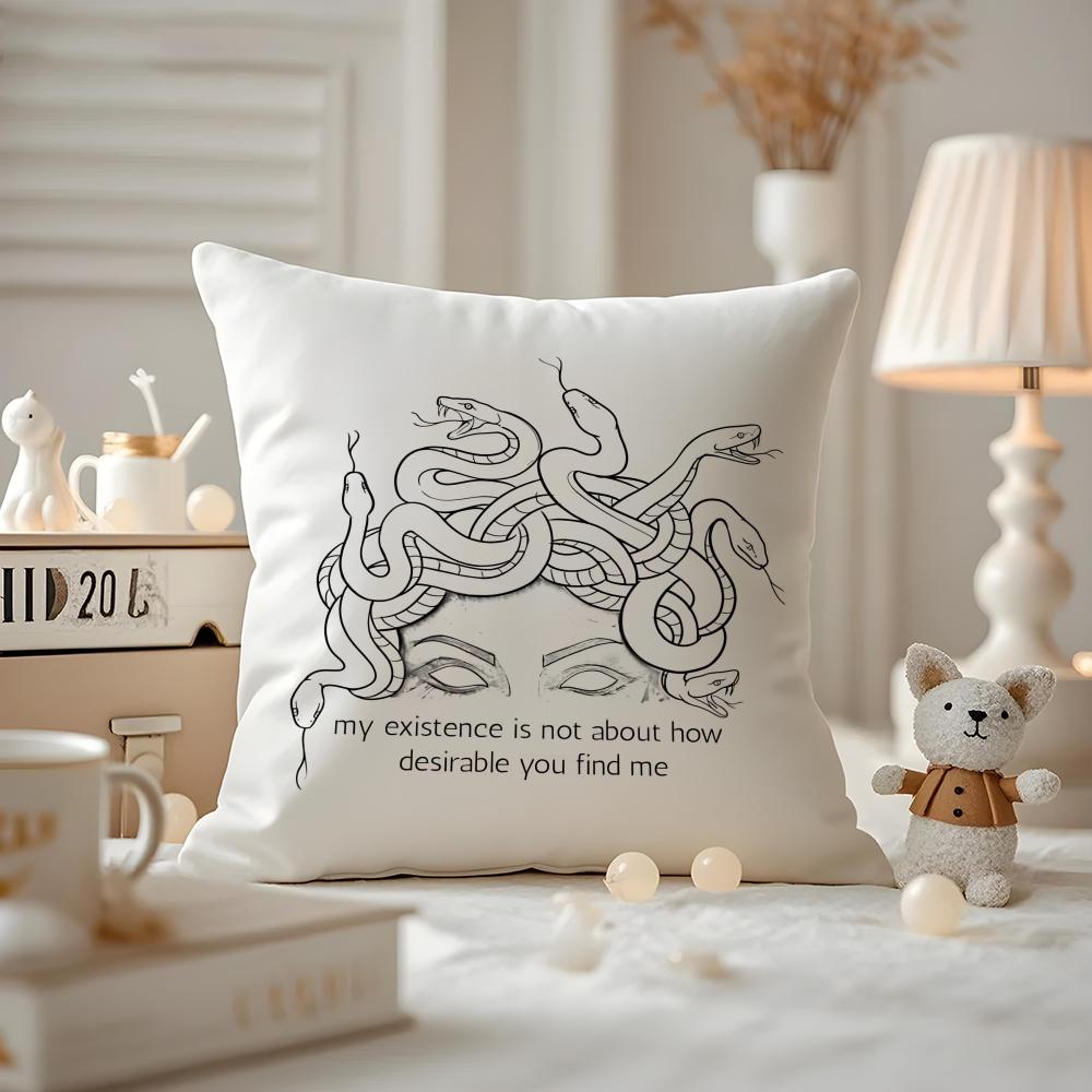 Funny FriendsCartoon Illustrations Cushion Cover Anti-dustmite Pillowcase Invisible Zipper Silky Short Plush Sofa Cushion Cover